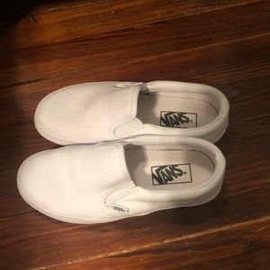 White slip on vans